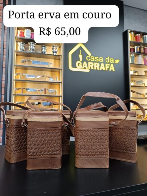 Porta Erva em Couro Artesanal