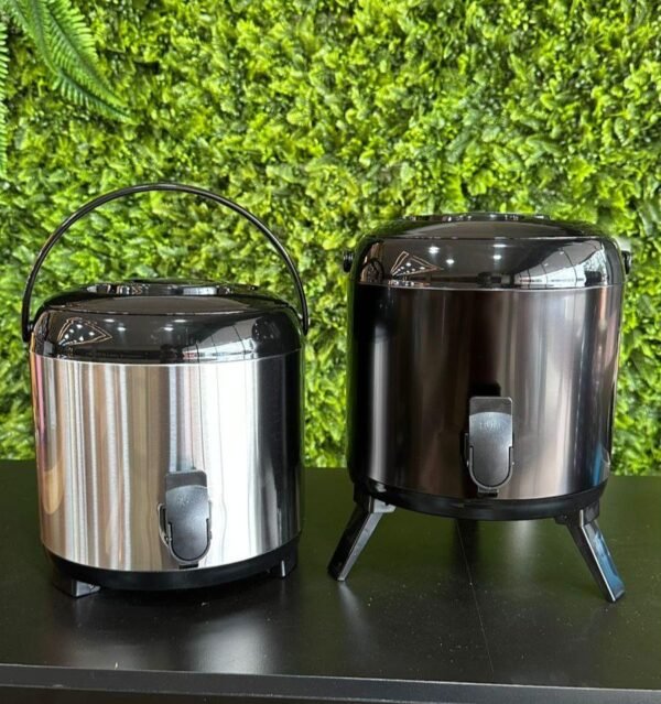 Garrafa Térmica Botijão 5,5 Litros – Inox ou Preta com Pés Retráteis